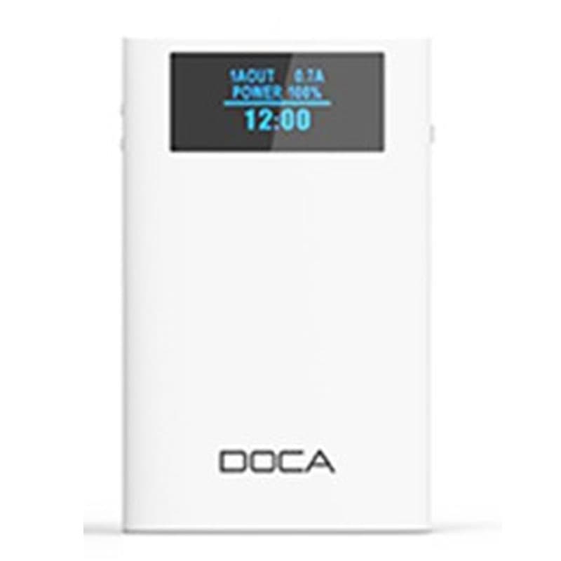 Powerbank puissant de 10 000 mAh avec écran LCD, réveil intégré, affichage de l'heure et lampe de poche disponible en différentes couleurs